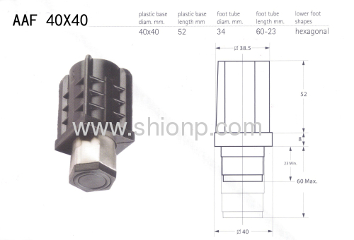 plastic Adjustable cabinet feet