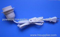 japan market salt lamp power cord with plug and cable clip/PSE approval