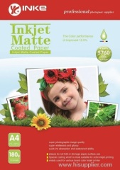 Inkjet Photo Paper (180g Inkjet Matte Coated Photo Paper)