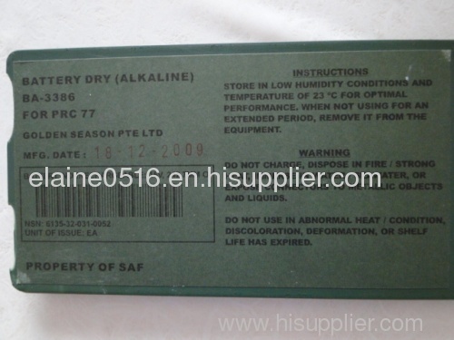 Non-rechargeable Alkaline Military Battery BA-3386