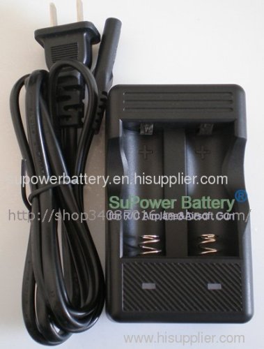 Li-ion Cell Battery Charger double slots with Power Supply for 18500 Battery Cell
