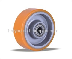 Polyurethane wheels with aluminum centre