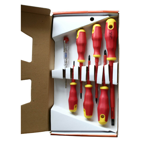 Red plastic handle Screwdriver set