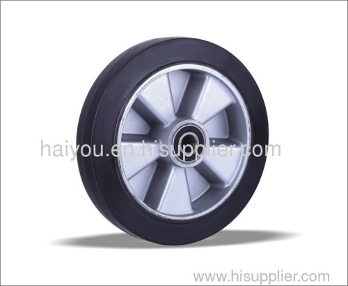 elastic rubber Wheels with 5 ribs aluminum center