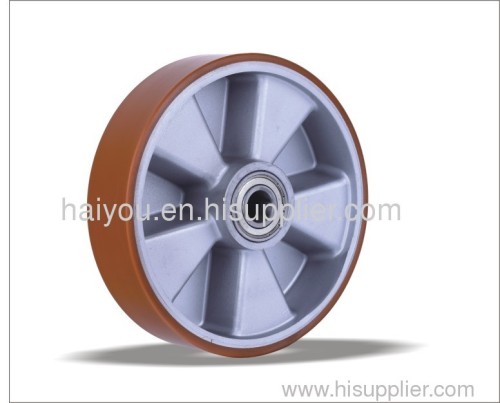 Polyurethane Wheels with aluminum center with 5 ribs