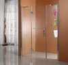 Transparent glass shower screen