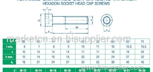 stainless steel hex socket cap screw