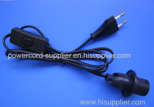salt lamp power cord for Euro market E14 lamp holder 303 switch