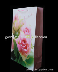 pink flower gift bag