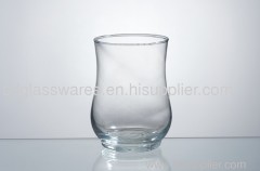 small clear glass candle holder
