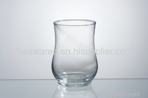 small clear glass candle holder