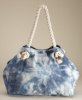 blue canvas women tote bag