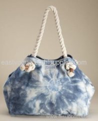 blue canvas women tote bag
