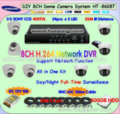 8CH H.264 CCTV DVR 8 camera CCTV system