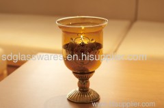Plated hurricane candle holder
