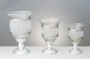 white hurricane candle holder