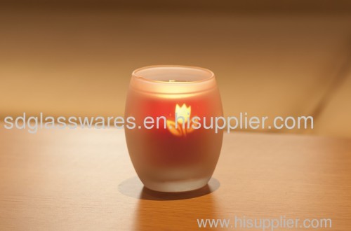 frosted glass candle holder