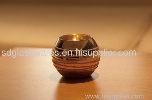 spherical glass candle holders