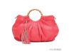 red genuine leather brad hand bag