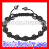 Fashion shamballa mens bracelets with black crystal beads