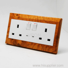 Double BS power socket with LED