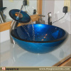 Hand-painted glass vessel basin