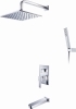 concealed single lever bath and shower mixer with hand shower and rainshower