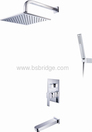 concealed single lever bath and shower mixer with hand shower and rainshower
