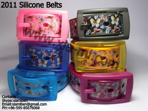 2011 fashion silicone plastic rubber pu pvc tpu tpe belts