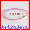 Authentic 925 sterling silver 19cm Single Slippy Pink Leather Bracelet