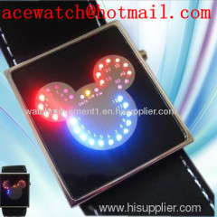 LED Mickey Mouse watch Men Lady wrist watch