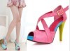 lady high heel fashion sandals with platform ,beauty dress shoes