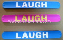 Hot Sell Fashion Silicone pink slap bracelet