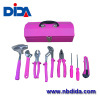 9PCS Portable rose ladies hand tools in iron box