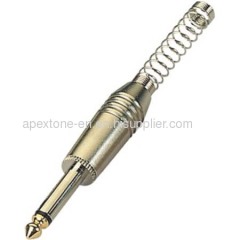 APEXTONE 6.3mm mono plug AP-1214 Gold tip plated Jack Plug