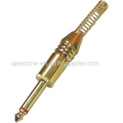 APEXTONE 6.3mm mono plug AP-1216 Gold plated Jack Plug