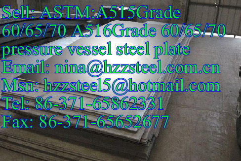 ASTM:A516Gr60/A516Gr65/A516Gr70 pressure vessel steel plate