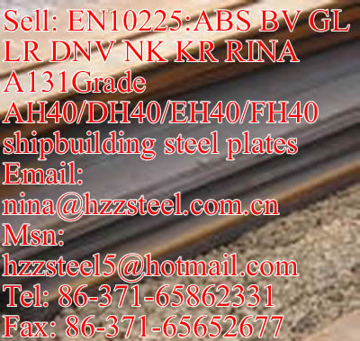 EN10225:DNV A131GrAH40/DH40/A131 GrEH40/FH40 marine steel plate