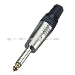 APEXTONE 6.3mm mono plug AP-1224 Gold tip plated Jack Plug