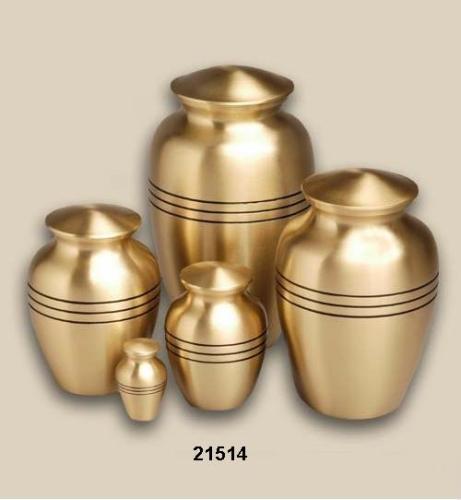 Classic with Stripes Brass Cremation Urns
