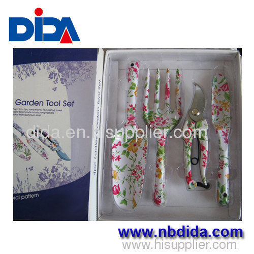 4PCS Floral Garden Tool Set as gift