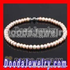 44 cm Freshwater pearl sterling silver necklaces with Snake chain