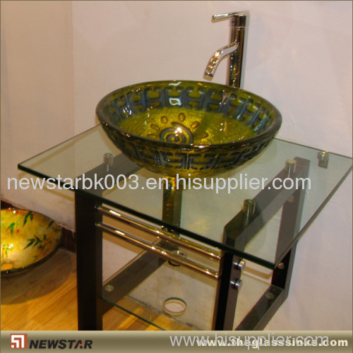 Glass Vanity Top with Faucet