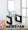 Glass Vanity with Wooden Vanity