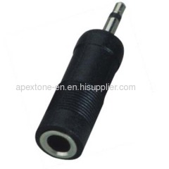 APEXTONE Adaptor connectors 6.3mm stereo socket to 3.5mm stereo plug AP-1306S Nickel plated