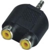 APEXTONE Adaptor connectors 3.5mm stereo plug to 2* RCA phone socket AP-1310 Nickel plated