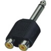APEXTONE Adaptor connectors 6.3mm mono plug to2* RCA phone socket AP-1312 Nickel plated