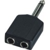 APEXTONE Adaptor connectors 6.3mm stereo plug to 2* 6.3mm stereo socket AP-1314S Nickel plated