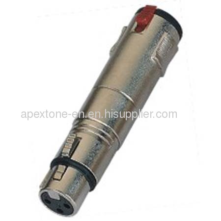 APEXTONE Adaptor connectors XLR female plug to 6.3mm stereo female socket AP-1320 Nickel plated