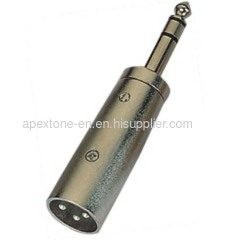 APEXTONE Adaptor connectors XLR male plug to 6.3mm stereo plug AP-1326 Nickel plated